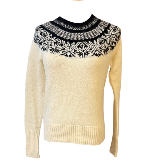 Vineyard Vines Sweaters - Vineyard Vines Fair Isle Black and Cream Wool Blend Women's Sweater